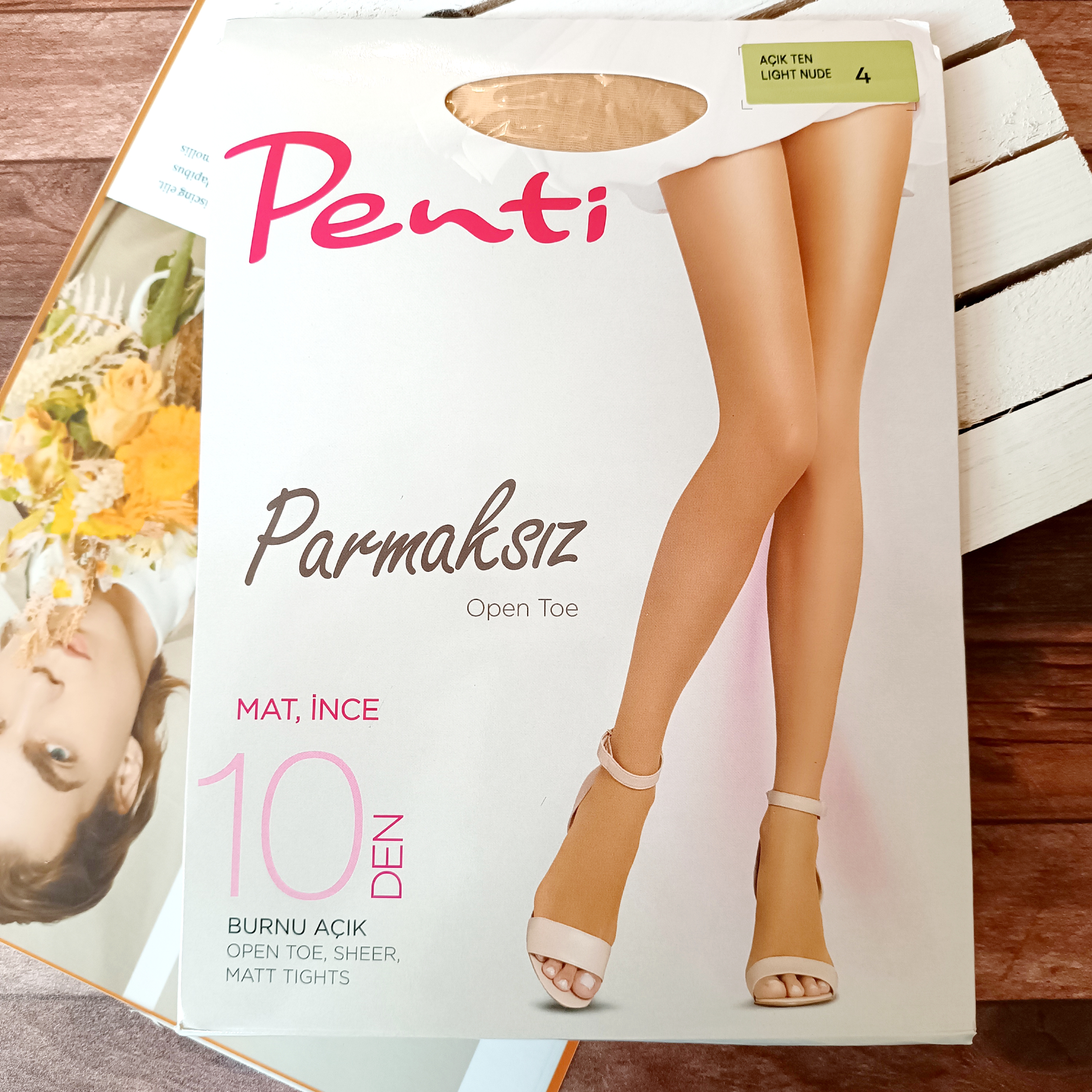 جوراب شلواری دکلته پنجه باز شیشه ای پنتی اصل - سایز M